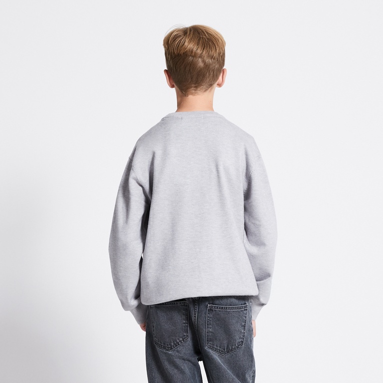 Fine-knit sweater "Ruben star" Grey Melange